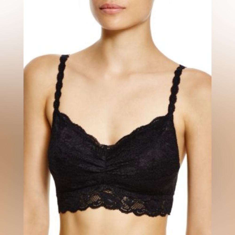 Cosabella Black Lace Bralette with Scalloped Hem